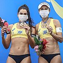 A dupla formada por Talita e Carol Solberg conquistou o bronze em Saquarema