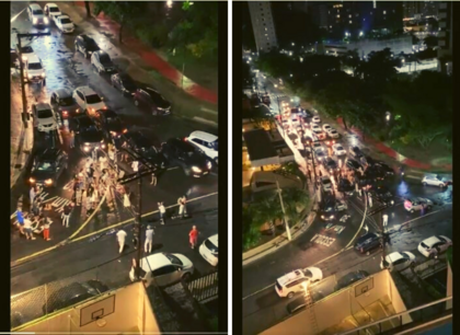 Festa de 15 anos em canteiro da Pituba forma aglomeração e bloqueia trânsito