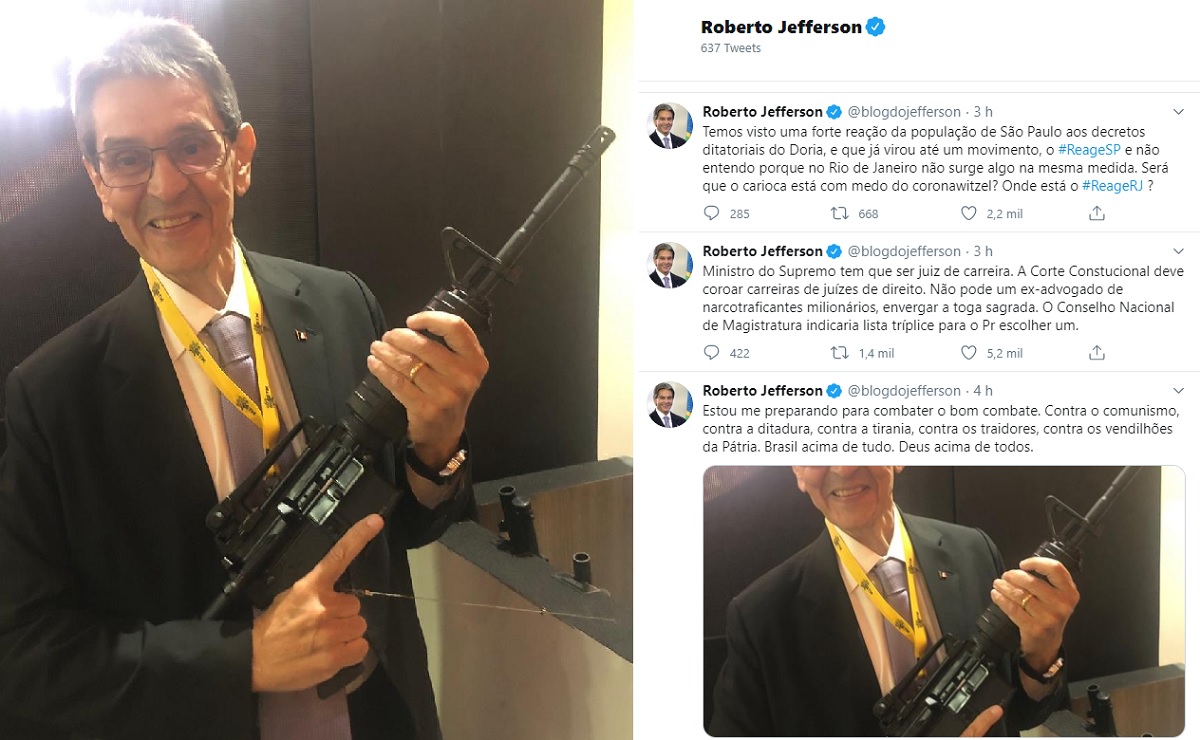 Armado, Jefferson sugere a Bolsonaro 'demitir o STF' e ...