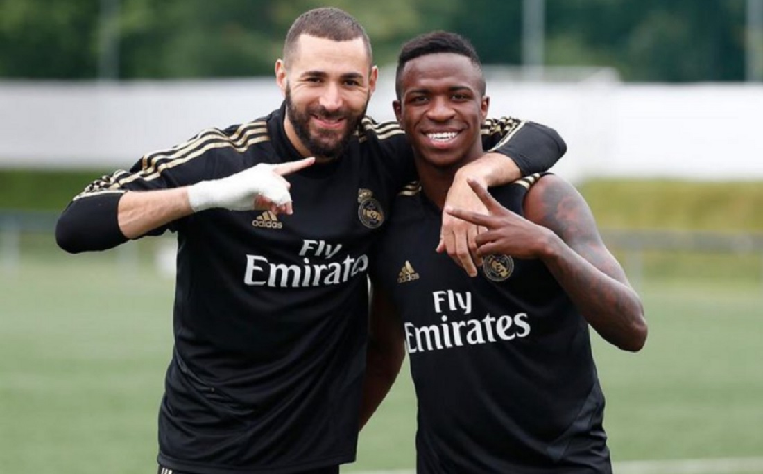 Benzema e Vinicius Junior já se acertaram e treinaram normalmente