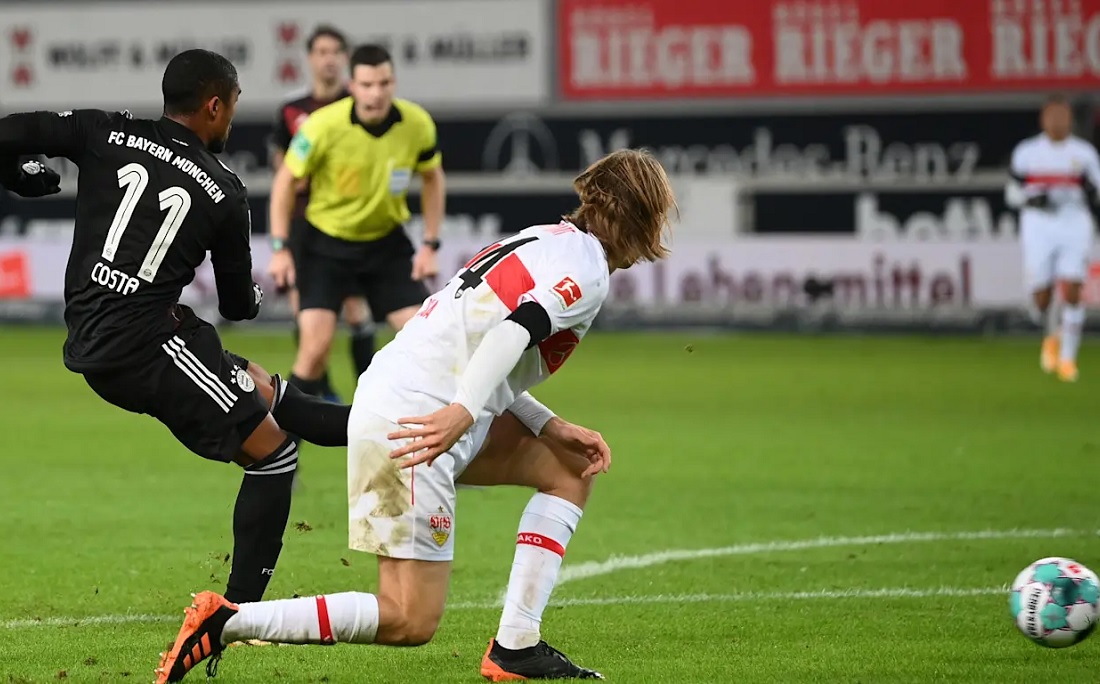 Foi o primeiro gol de Douglas Costa neste retorno ao Bayern
